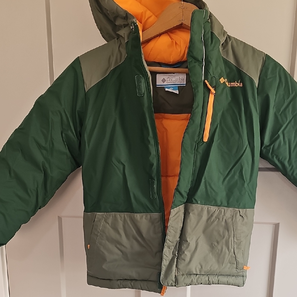 Columbia Kids Two-Tone Green and Orange Winter Jacket